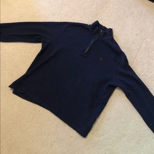 Navy Blue Polo Quarter-Zip Pullover